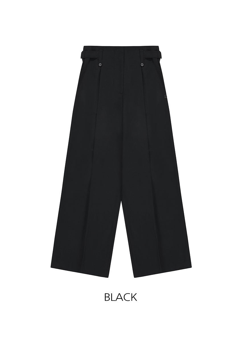 韓國 ACOVER  寬版側縫摺西裝長褲 (現貨+預購)