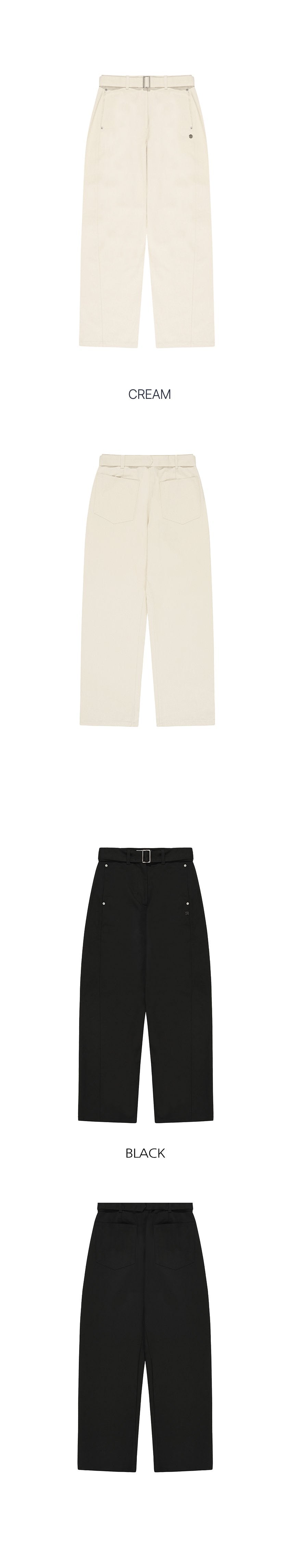 韓國 ACOVER   設計鉚釘腰帶挺感休閒牛仔褲 (現貨+預購)