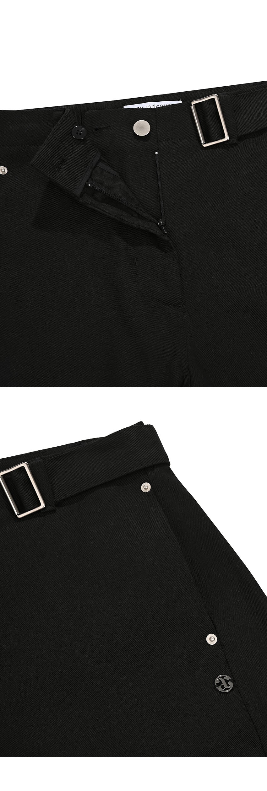 韓國 ACOVER   設計鉚釘腰帶挺感休閒牛仔褲 (現貨+預購)