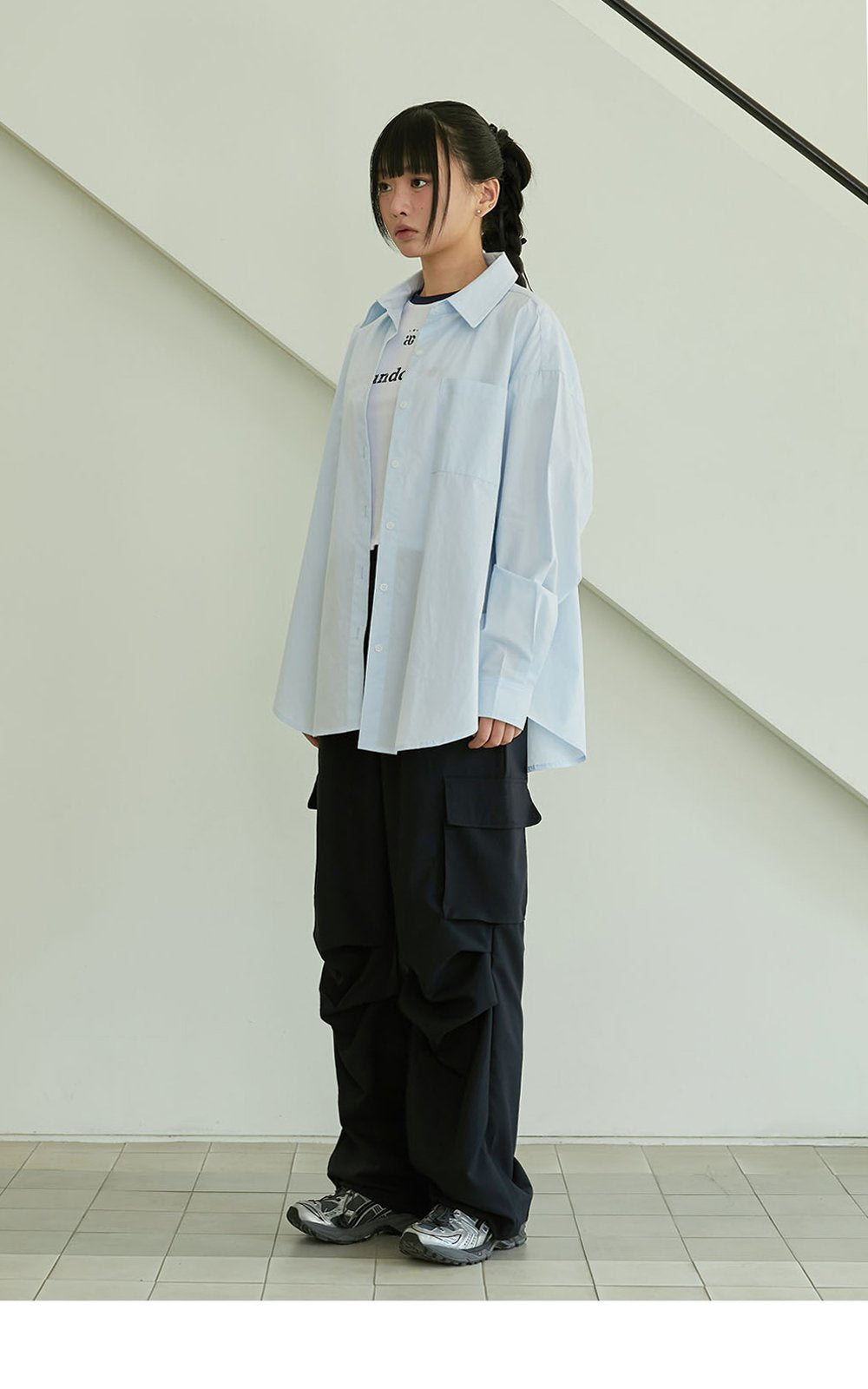 韓國 ACOVER  寬鬆墜感工裝腰綁繩休閒褲 (現貨+預購)