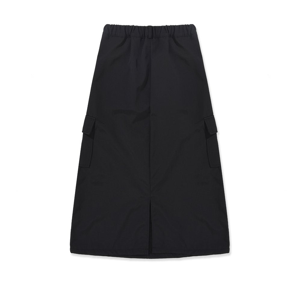 韓國 ACOVER 尼龍款 大口袋後開叉長裙 (現貨+預購)