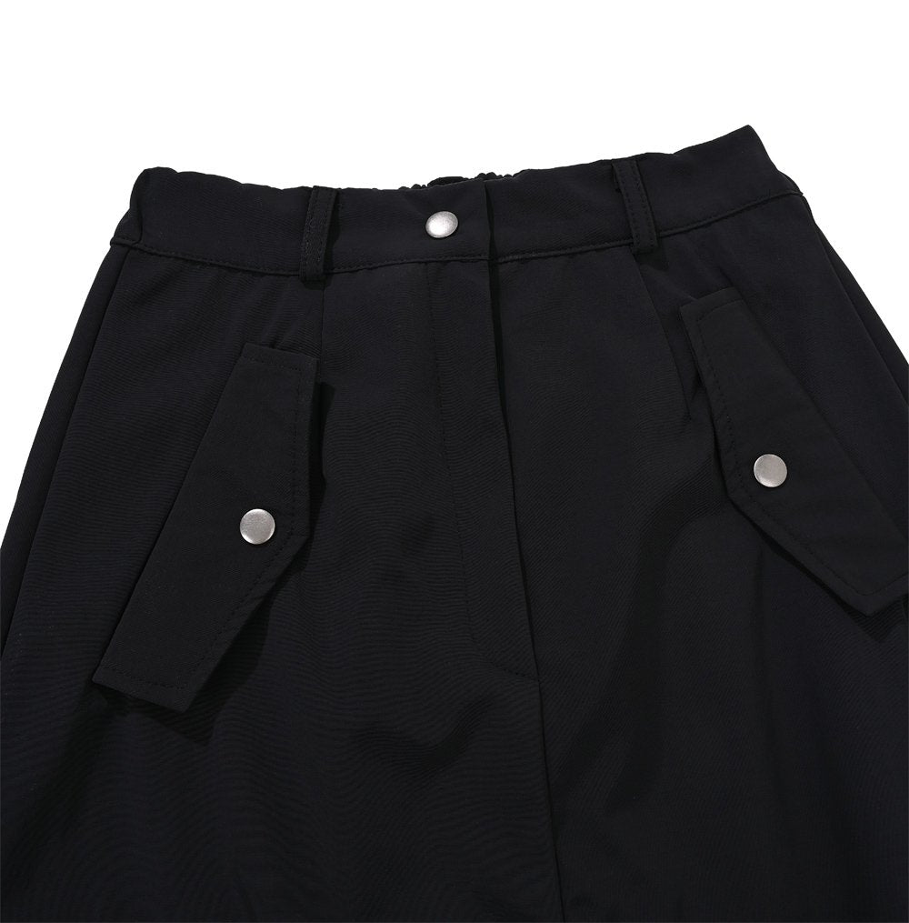 韓國 ACOVER 尼龍款 大口袋後開叉長裙 (現貨+預購)