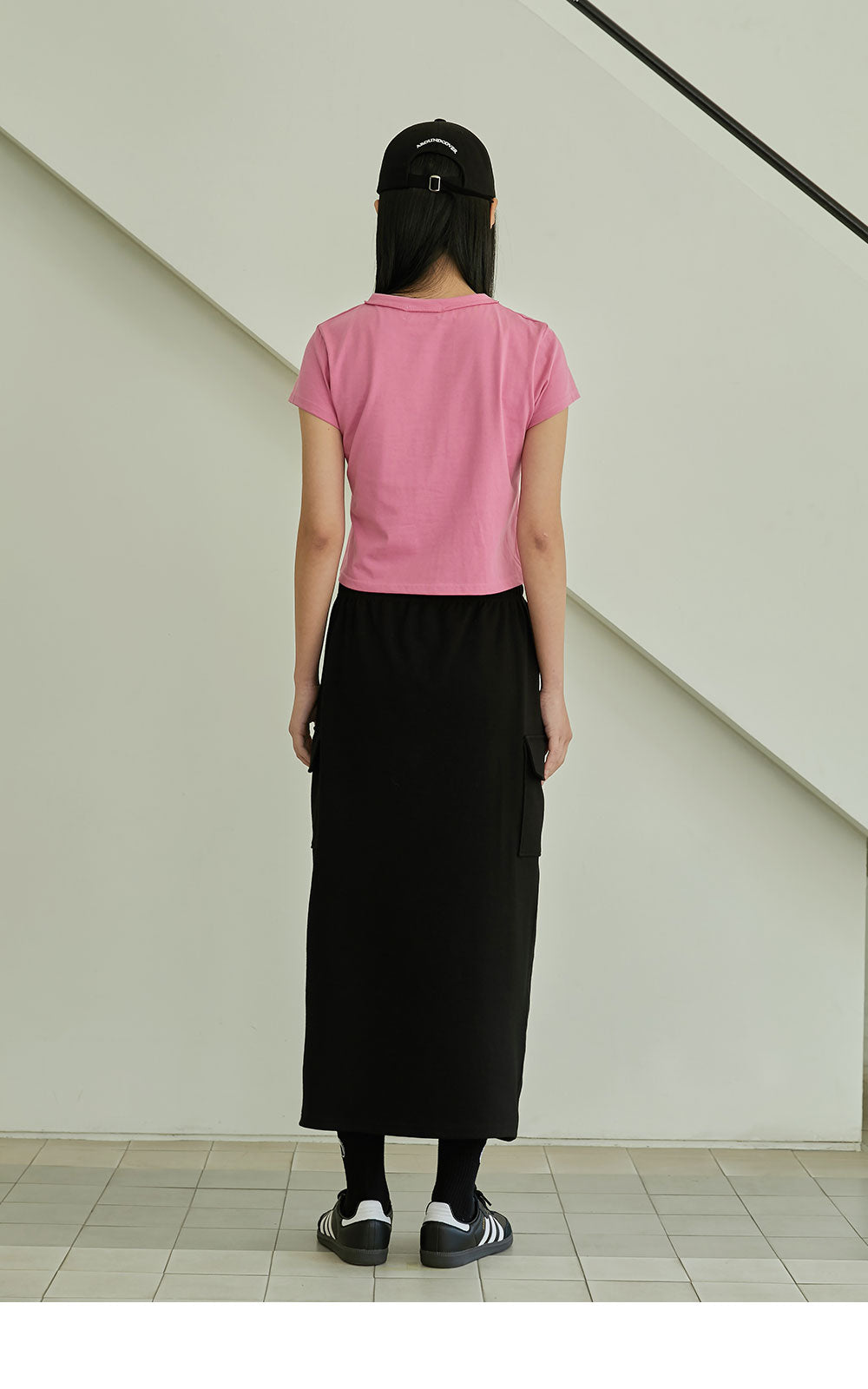 韓國 ACOVER  H型側口袋修身開叉棉裙 (現貨+預購)