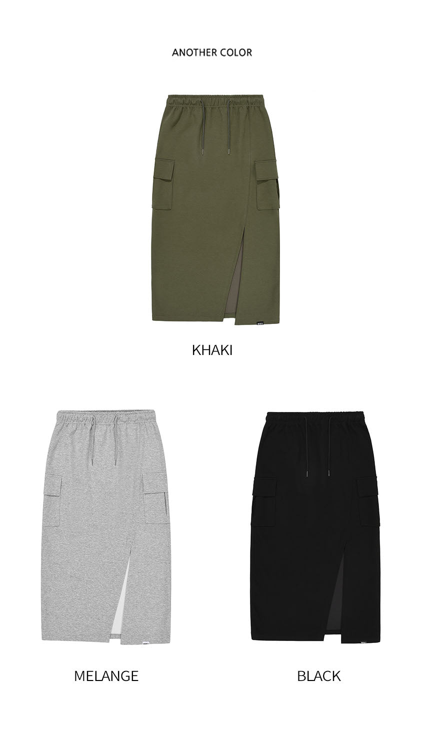 韓國 ACOVER  H型側口袋修身開叉棉裙 (現貨+預購)