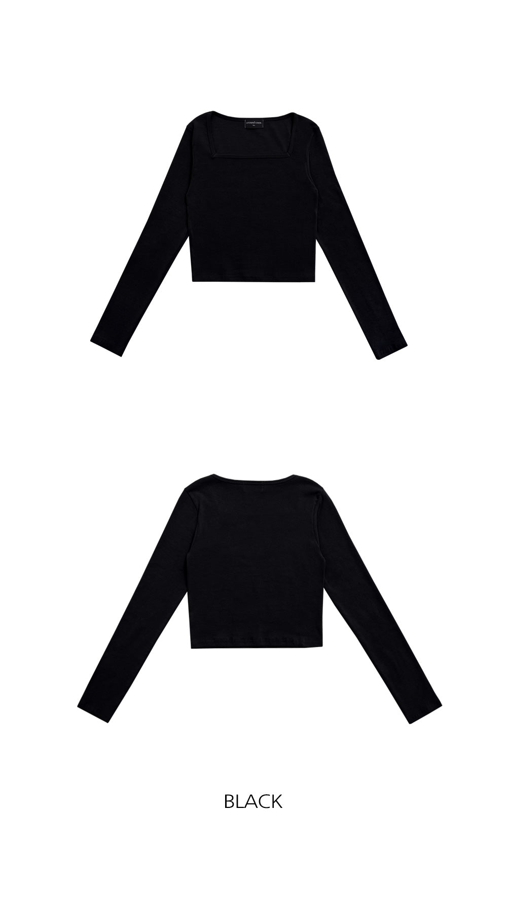 韓國 ACOVER  基本款修身版 棉質方形領子長袖T恤{買一送一} (現貨+預購)