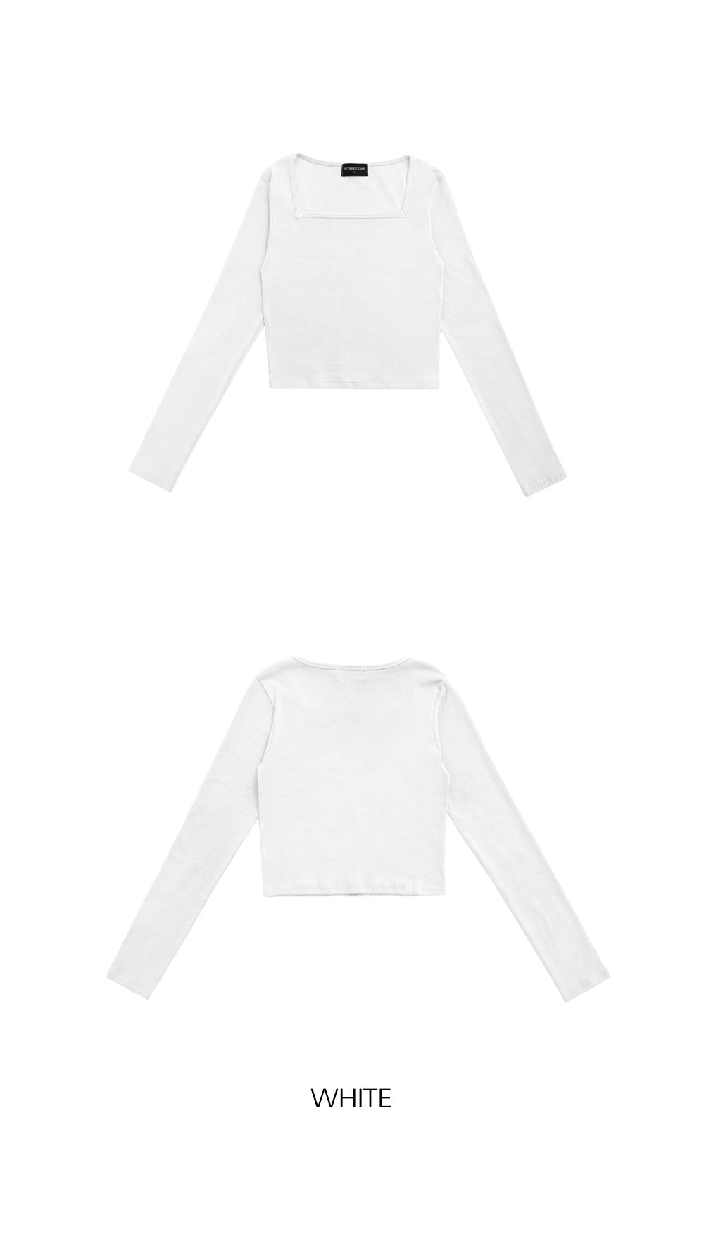 韓國 ACOVER  基本款修身版 棉質方形領子長袖T恤{買一送一} (現貨+預購)