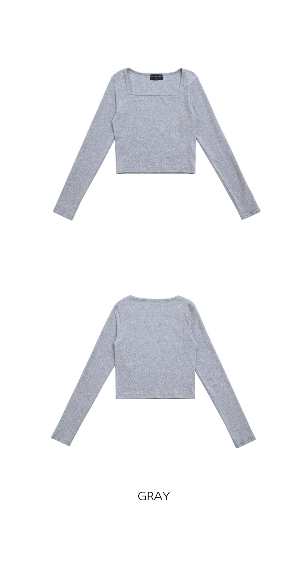 韓國 ACOVER  基本款修身版 棉質方形領子長袖T恤{買一送一} (現貨+預購)