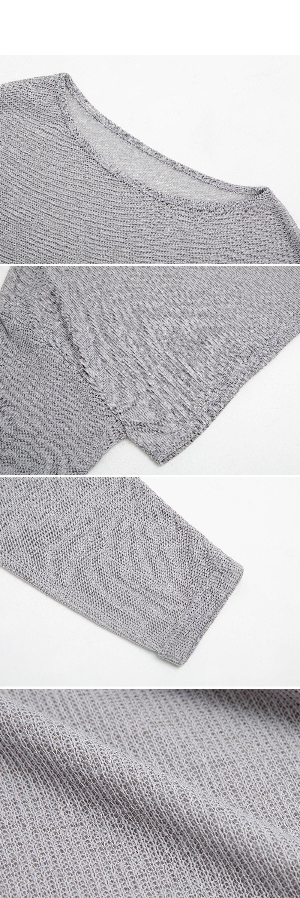 韓國 ACOVER 透視款 露臍裝 針織衫長袖T恤  (現貨+預購)