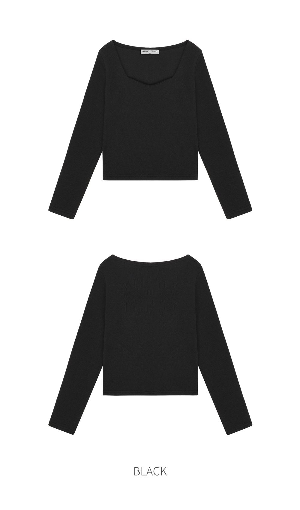 韓國 ACOVER  柔軟款 五角領 舒適合身長袖T恤 (現貨+預購)