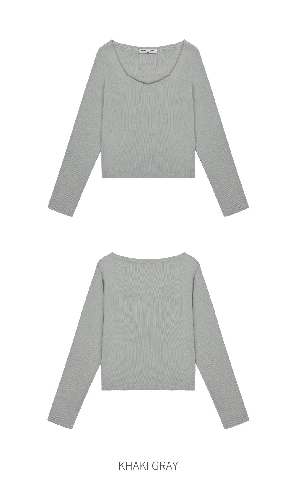 韓國 ACOVER  柔軟款 五角領 舒適合身長袖T恤 (現貨+預購)