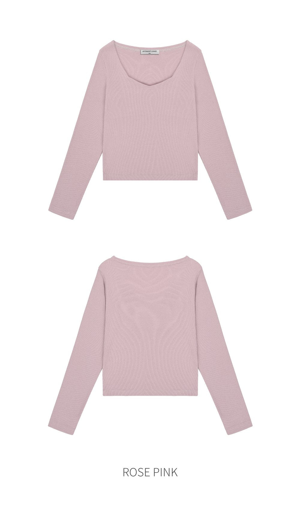 韓國 ACOVER  柔軟款 五角領 舒適合身長袖T恤 (現貨+預購)