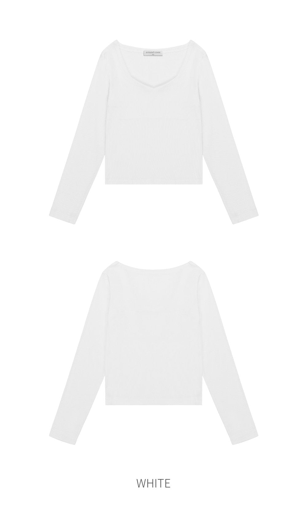 韓國 ACOVER  柔軟款 五角領 舒適合身長袖T恤 (現貨+預購)