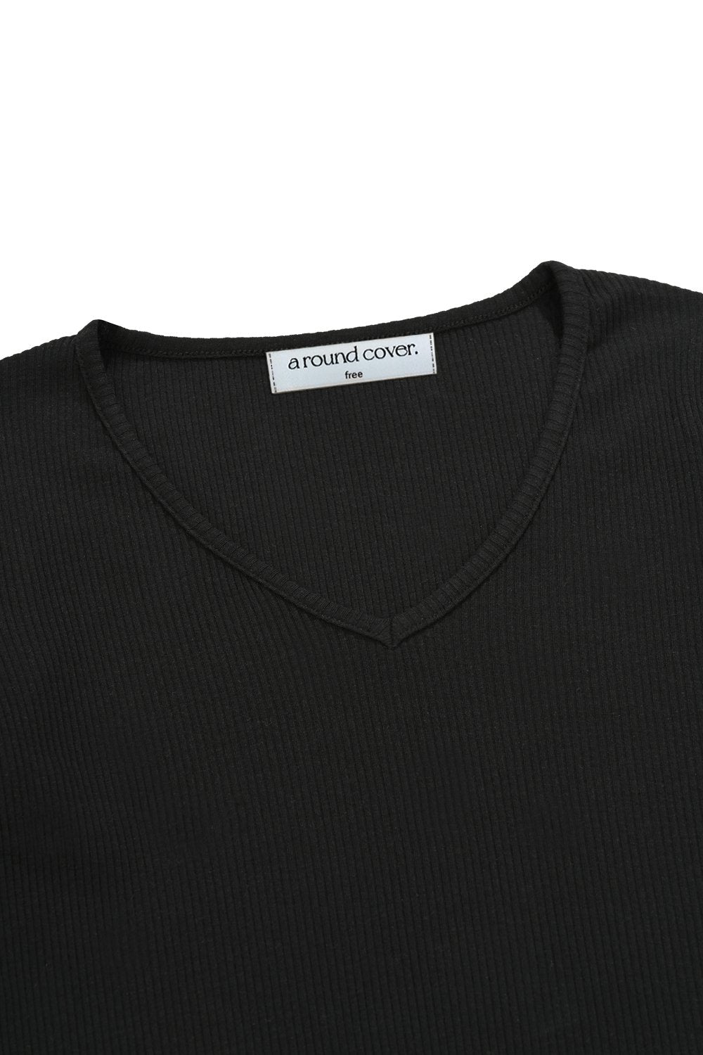 韓國 ACOVER  V領豎紋 基本款合身長袖T恤 (現貨+預購)