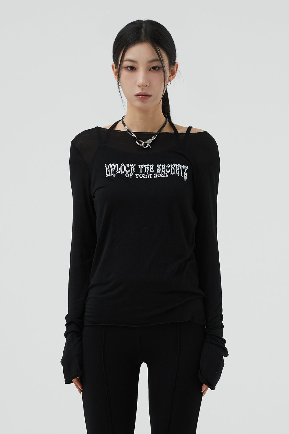 韓國 ACOVER   secret soul  薄長袖T恤 (現貨+預購)