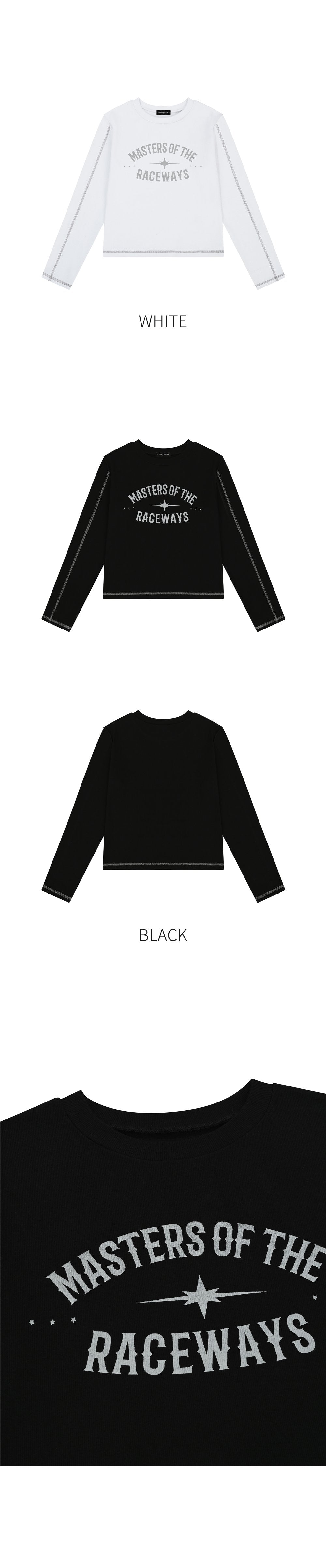 韓國 ACOVER  Masters 反縫線 圓領 棉質休閒長袖T恤 (現貨+預購)