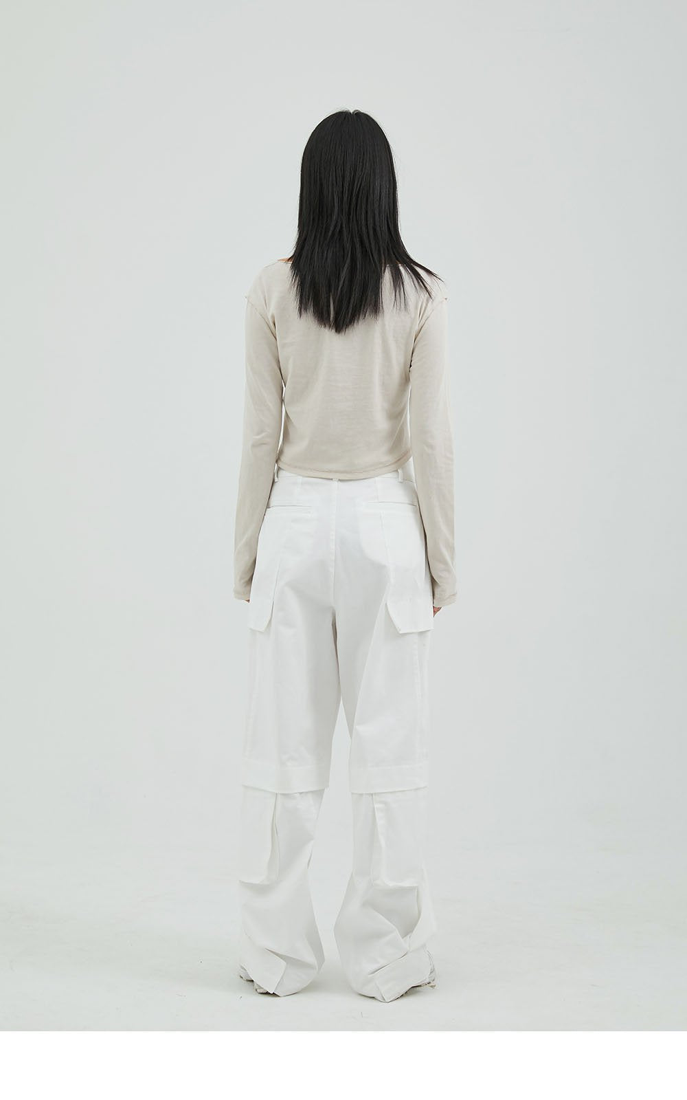 韓國 ACOVER  縫線配色露腰花邊字母短版T恤 (現貨+預購)