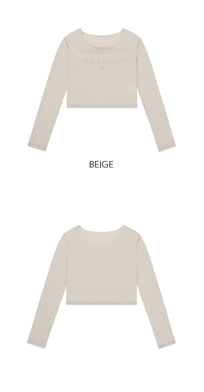 韓國 ACOVER  縫線配色露腰花邊字母短版T恤 (現貨+預購)