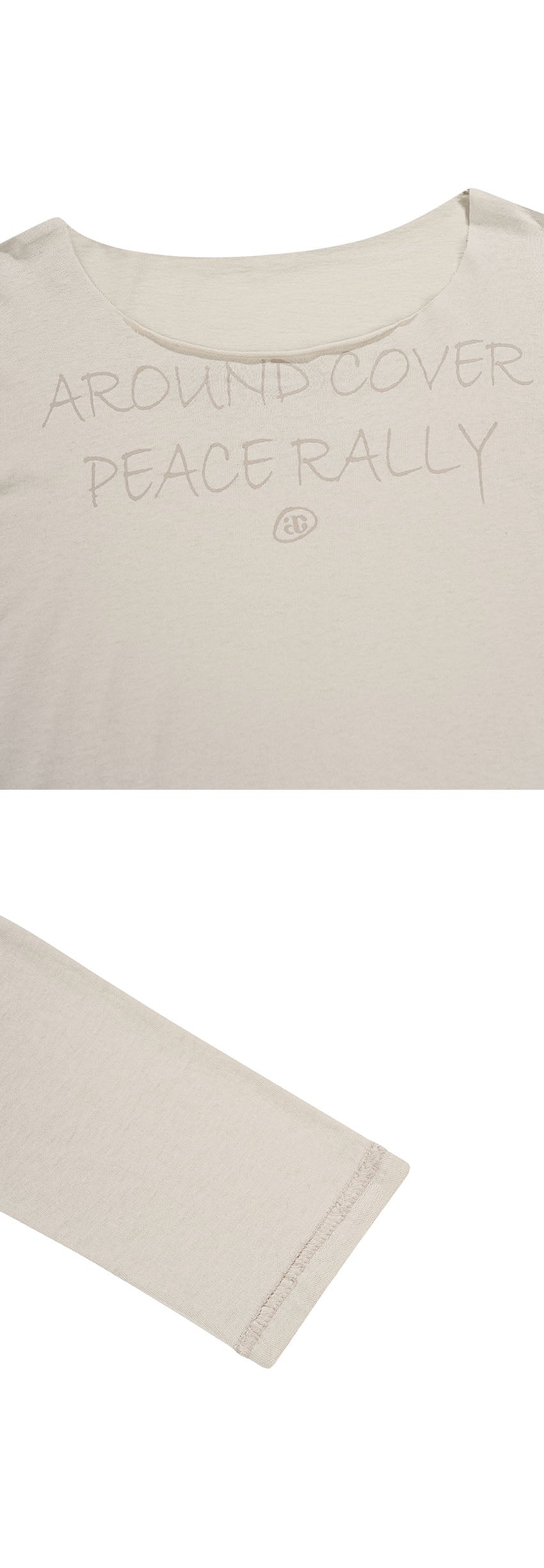 韓國 ACOVER  縫線配色露腰花邊字母短版T恤 (現貨+預購)