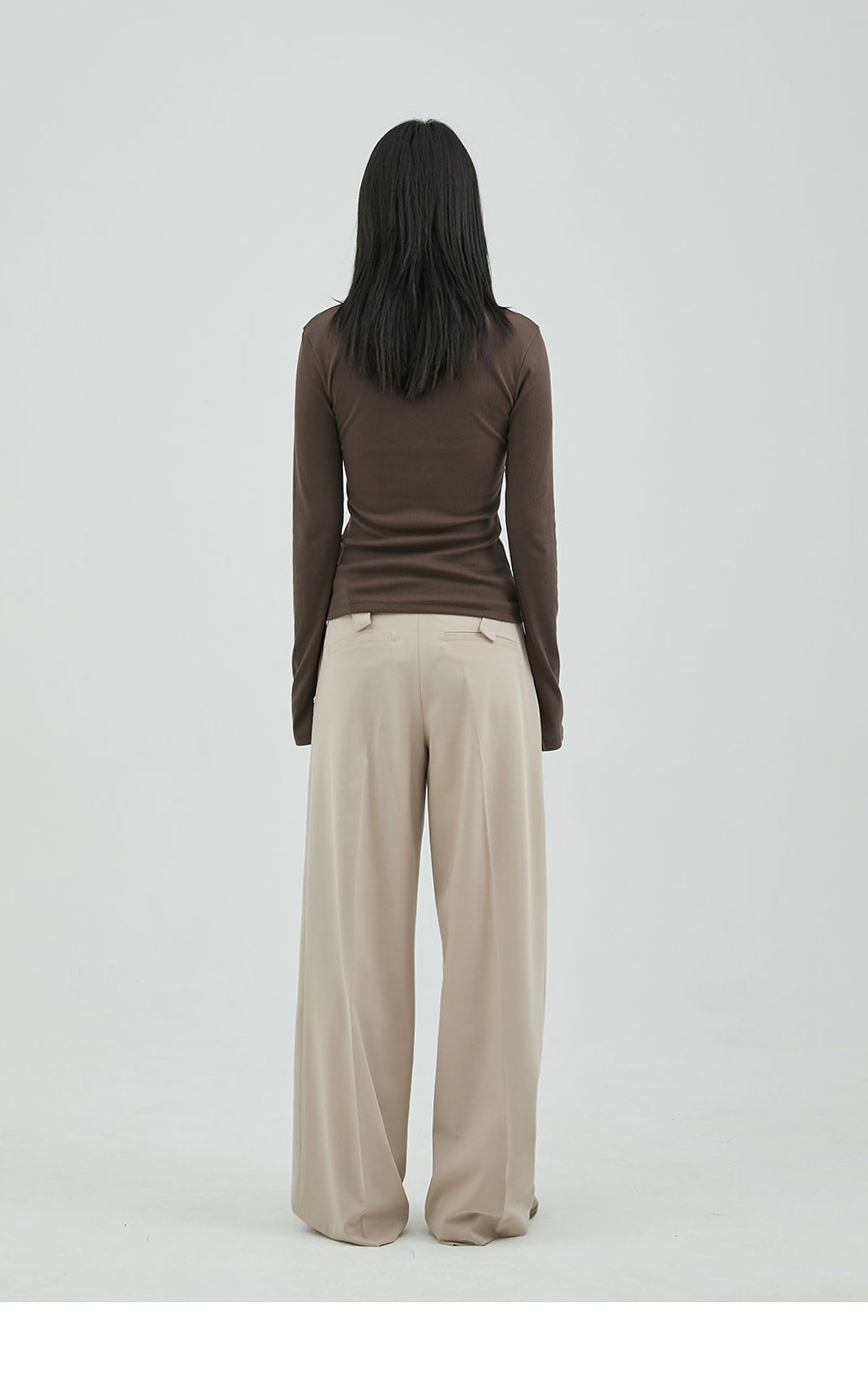 韓國 ACOVER  寬版側縫摺西裝長褲 (現貨+預購)