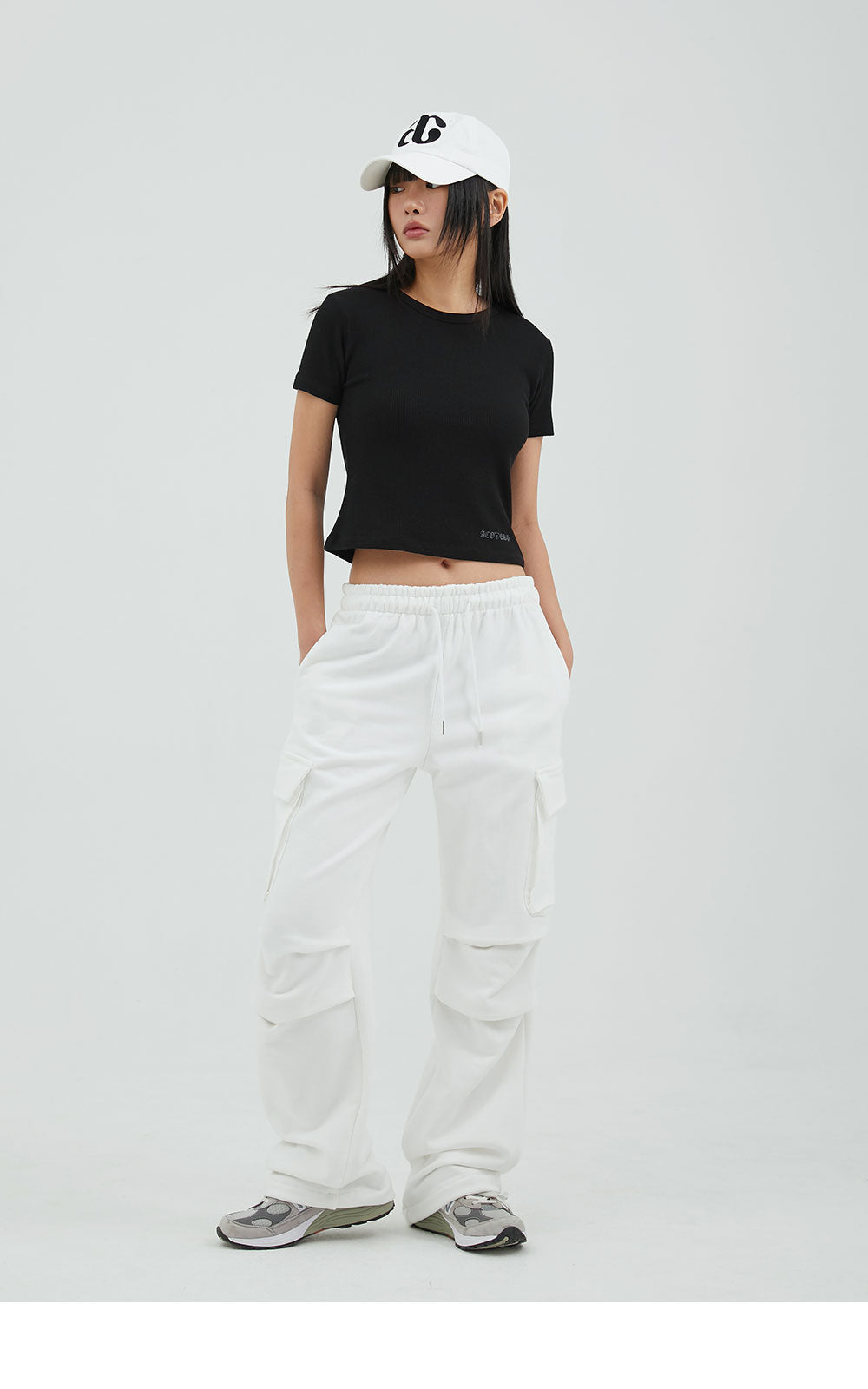 韓國 ACOVER  寬鬆側口袋休閒棉長褲 (現貨+預購)