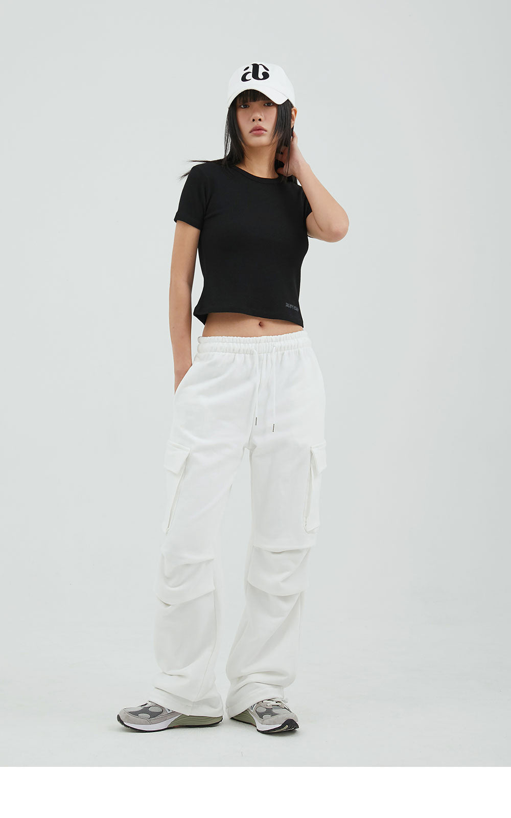 韓國 ACOVER  寬鬆側口袋休閒棉長褲 (現貨+預購)