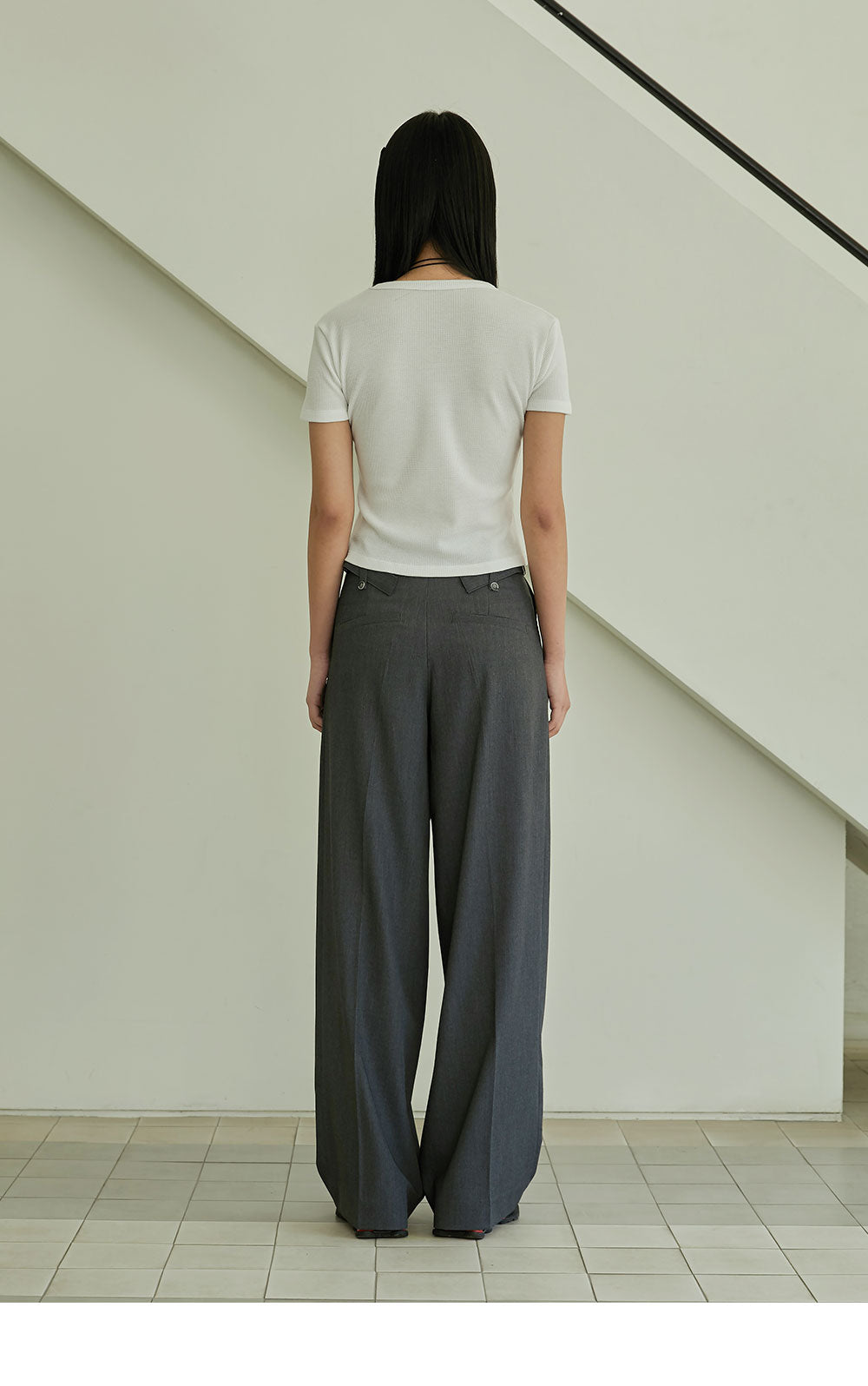 韓國 ACOVER  寬版側縫摺西裝長褲 (現貨+預購)