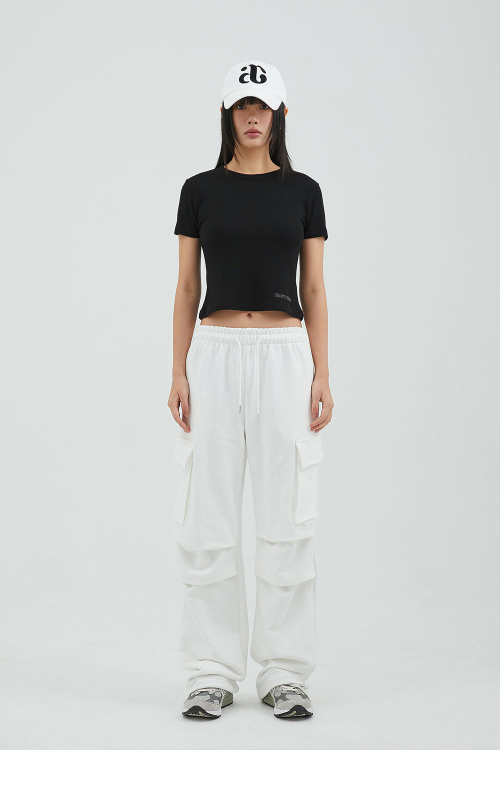 韓國 ACOVER  寬鬆側口袋休閒棉長褲 (現貨+預購)