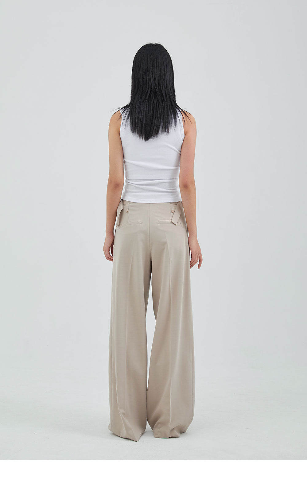 韓國 ACOVER  寬版側縫摺西裝長褲 (現貨+預購)