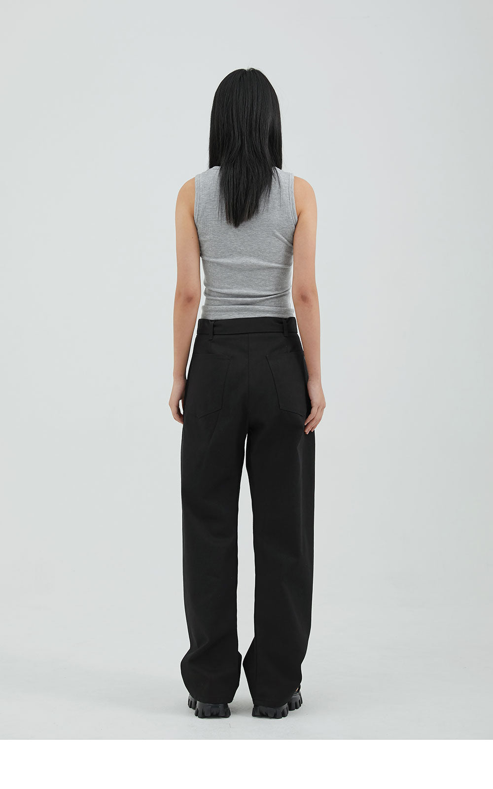 韓國 ACOVER   設計鉚釘腰帶挺感休閒牛仔褲 (現貨+預購)