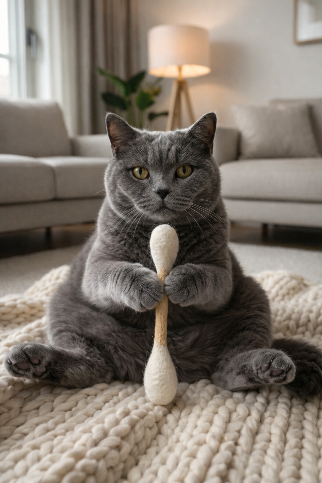 💜新品上架【梨花娘】韓國爆紅🔥HUE PLANE貓薄荷💕玩具100%羊毛氈手工製造巨大棉花棒(16cm現貨、30cm3月底4月初到貨)