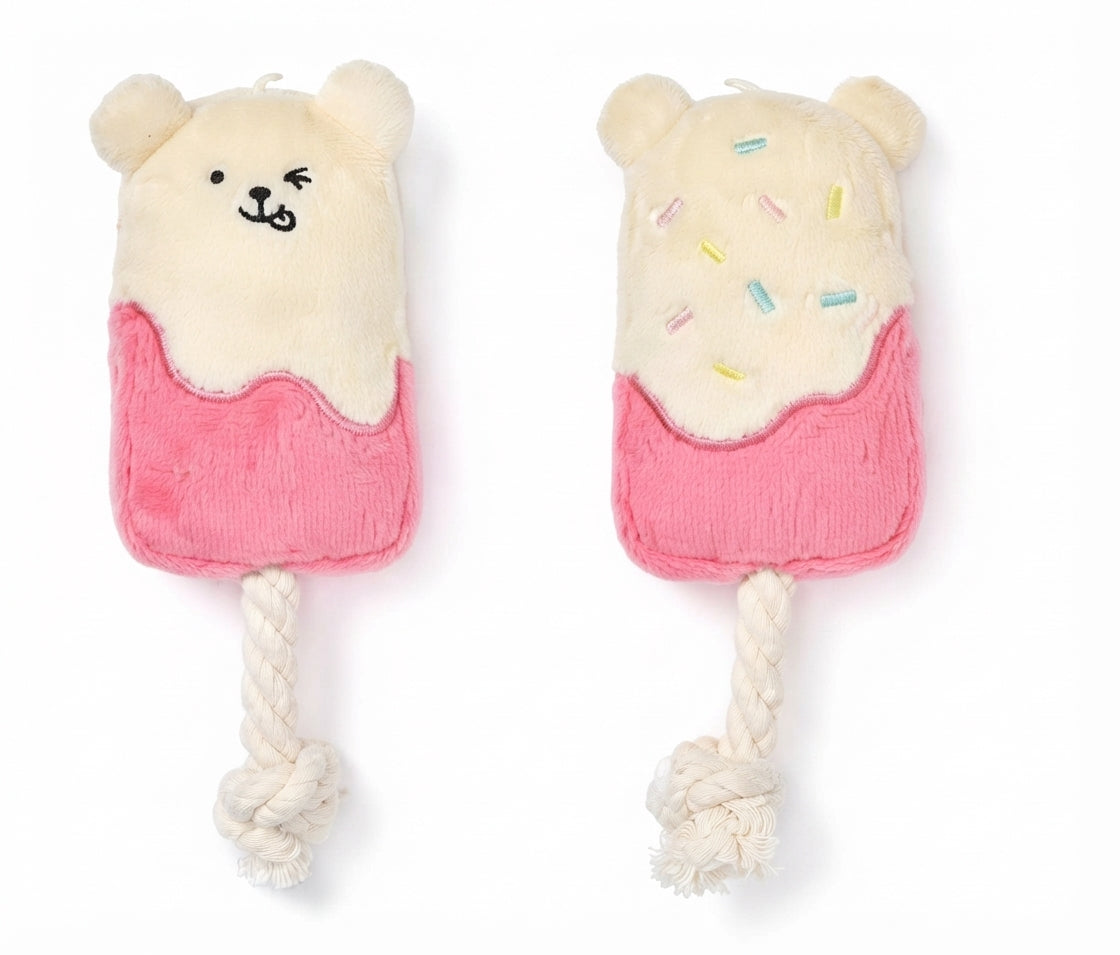新品上架【梨花娘總代理】🐾日本品牌Solgra 🍧萌萌熊絨毛冰棒發聲玩具🐶(6款)