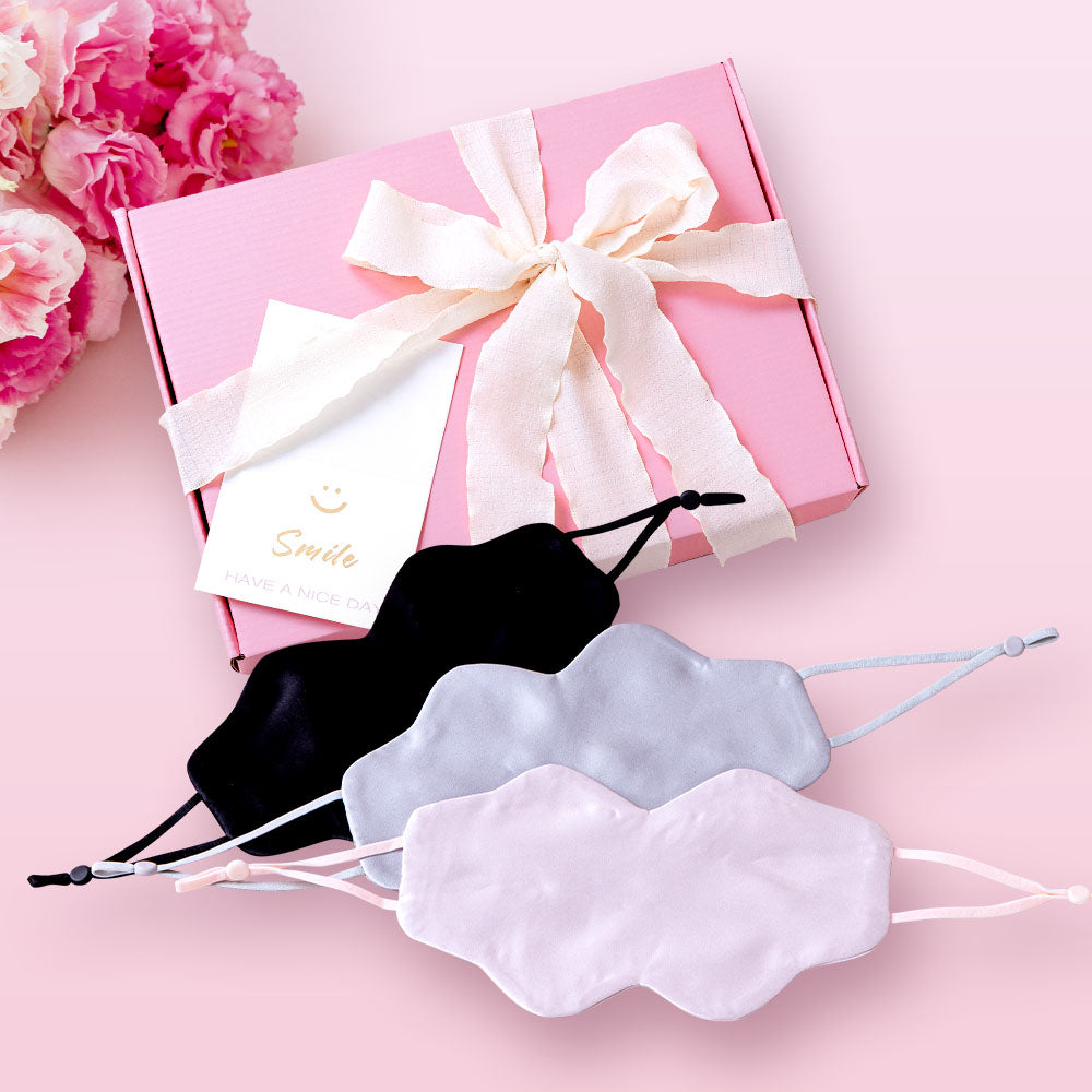 【梨花瑪雅】新品上架🤞選品夏季涼感薄款真絲雲朵睡眠遮光透氣眼罩(三色)