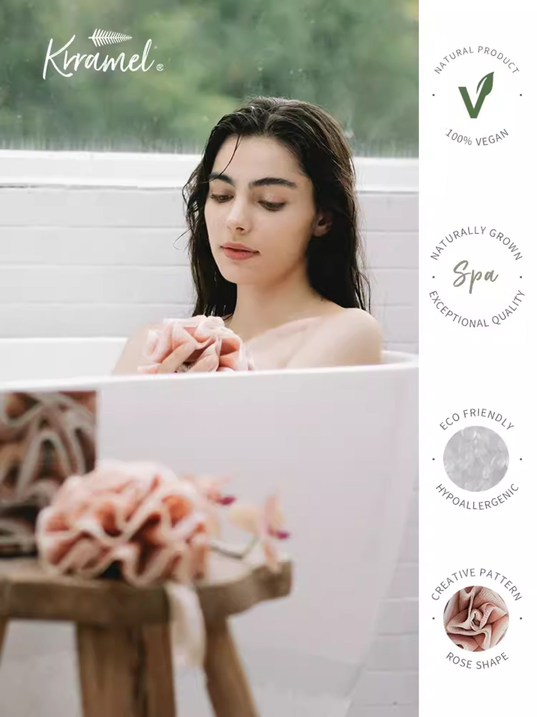 美國 Krramel 玫瑰雙色玫瑰泡澡高檔浴球 (現貨+預購)