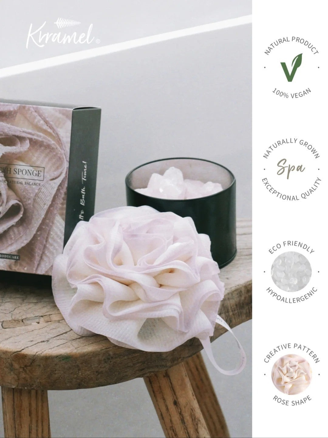 美國 Krramel 玫瑰雙色玫瑰泡澡高檔浴球 (現貨+預購)