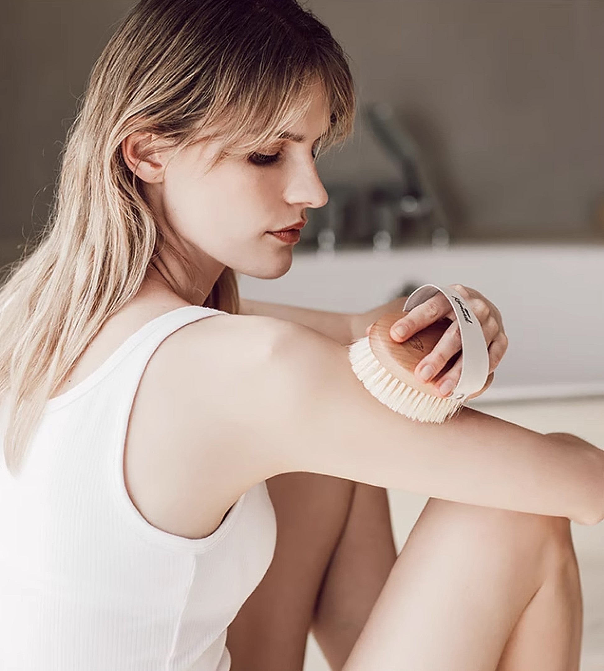 美國 Krramel 櫸木純猪鬃刷乾刷身體刷消除水腫美膚美體脂肪刷去橘皮去角質 (不建議濕用) (現貨+預購)