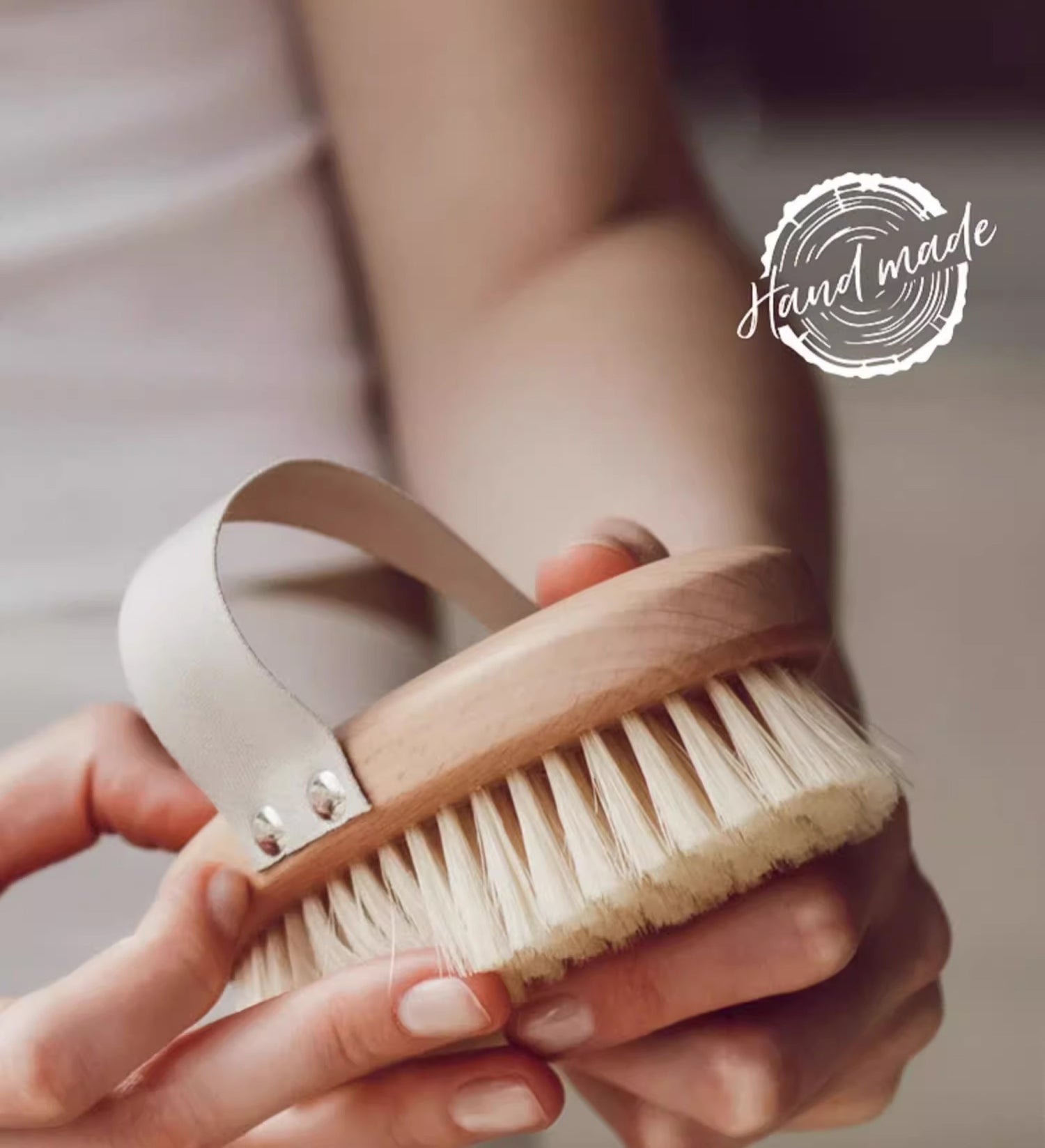 美國 Krramel 櫸木純猪鬃刷乾刷身體刷消除水腫美膚美體脂肪刷去橘皮去角質 (不建議濕用) (現貨+預購)