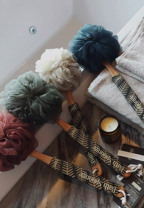 크라멜 그라데이션 긴 너도밤나무 손잡이 목욕 꽃 시리즈