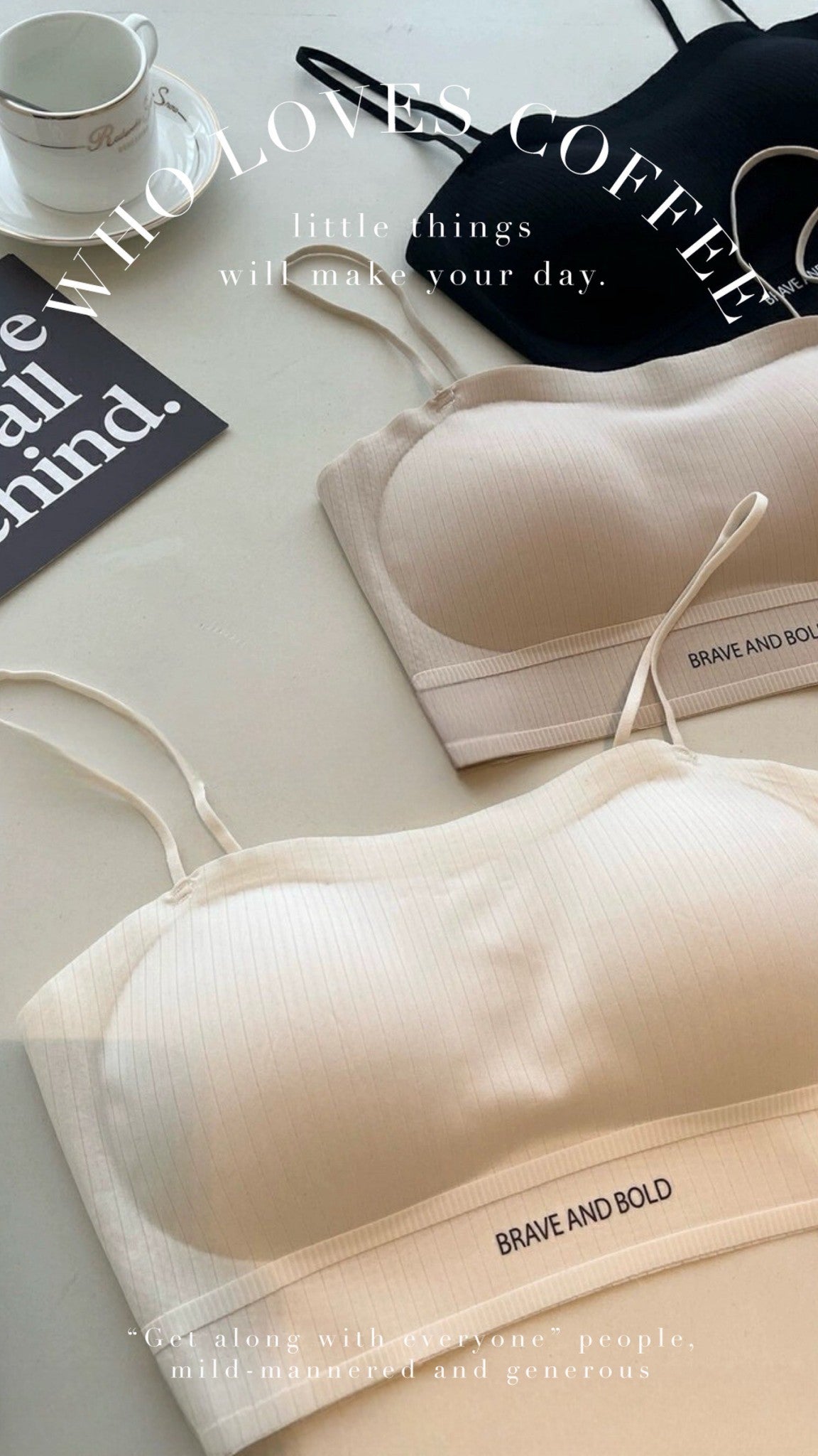 新品上架💖 夏日新款 百搭超薄無感英文字母附胸墊細肩帶小可愛