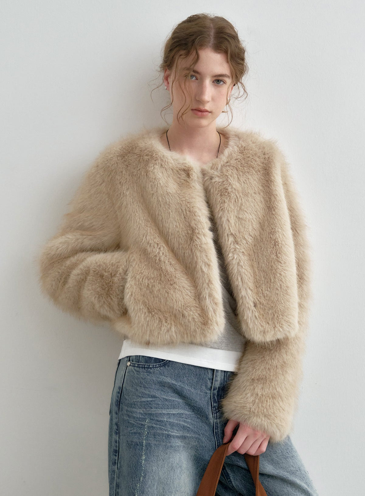 🔥新品上架【梨花娘】🧥秋冬經典 韓國 MONGDOL仿皮草極柔軟短版絨毛外套(2色)