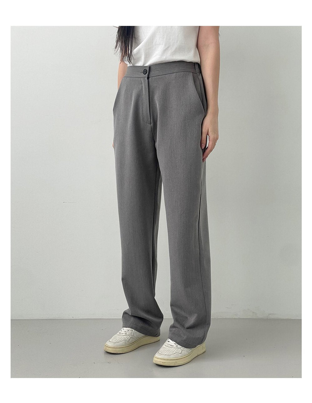 韓國 muahmuah 長款 鬆緊帶 舒適西裝寬褲  (現貨+預購)