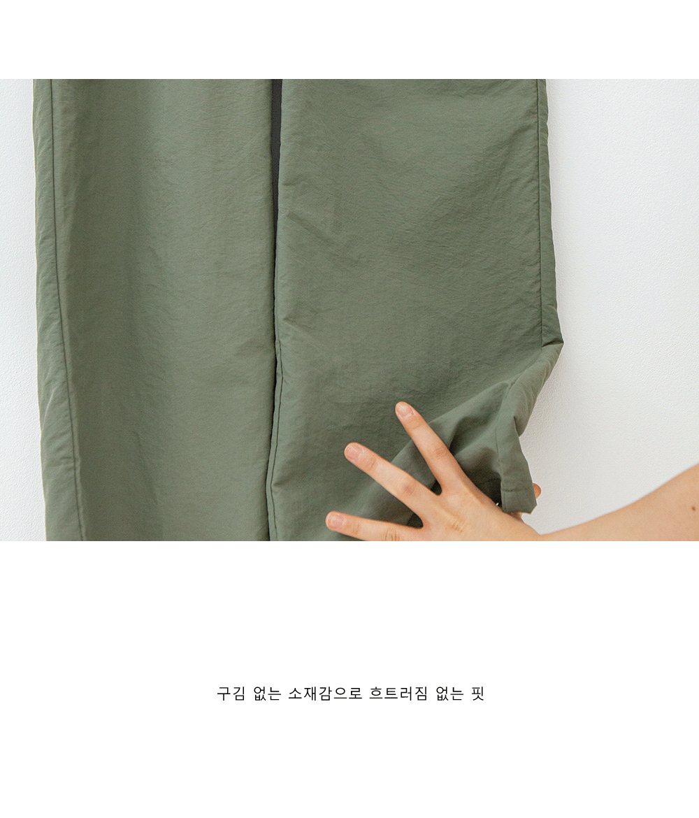 韓國 muahmuah 涼爽尼龍款 寬腿鬆緊帶長褲  (現貨+預購)