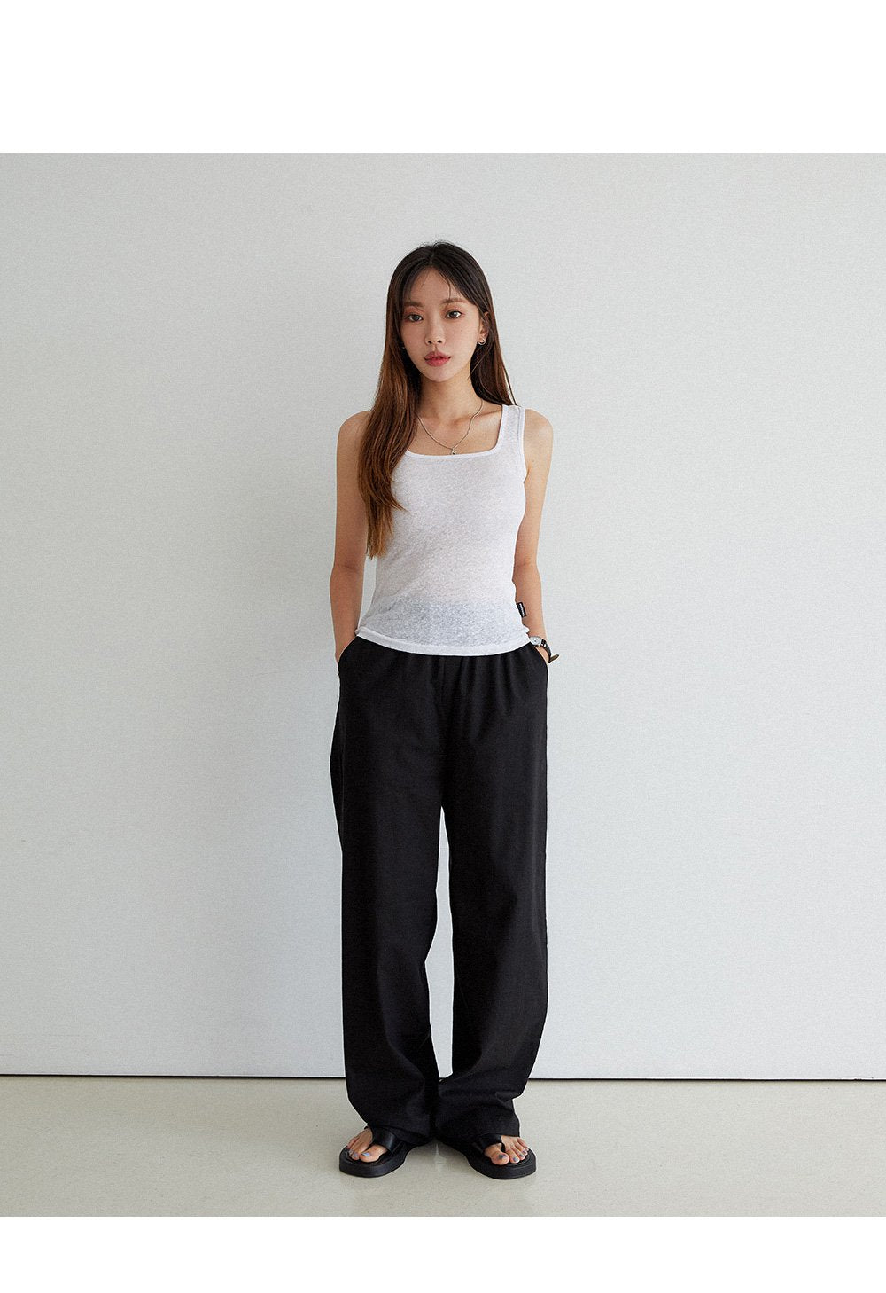 韓國 muahmuah 寬鬆版 長款 鬆緊帶長褲  (現貨+預購)