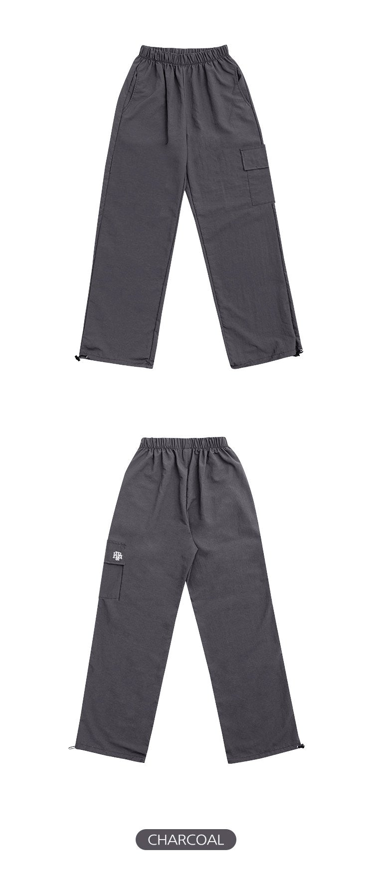 韓國 muahmuah 單口袋工裝鬆緊帶 闊腿褲  (現貨+預購)