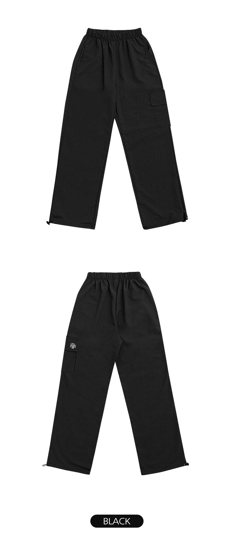 韓國 muahmuah 單口袋工裝鬆緊帶 闊腿褲  (現貨+預購)