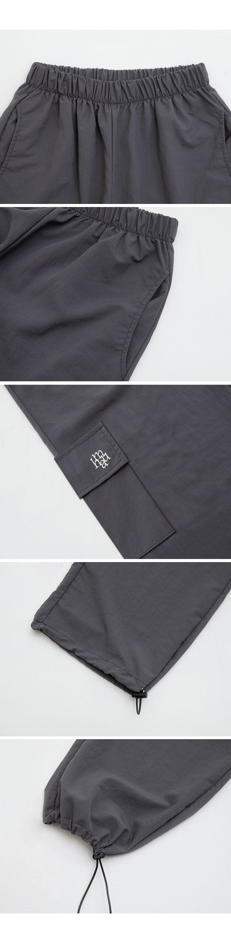 韓國 muahmuah 單口袋工裝鬆緊帶 闊腿褲  (現貨+預購)