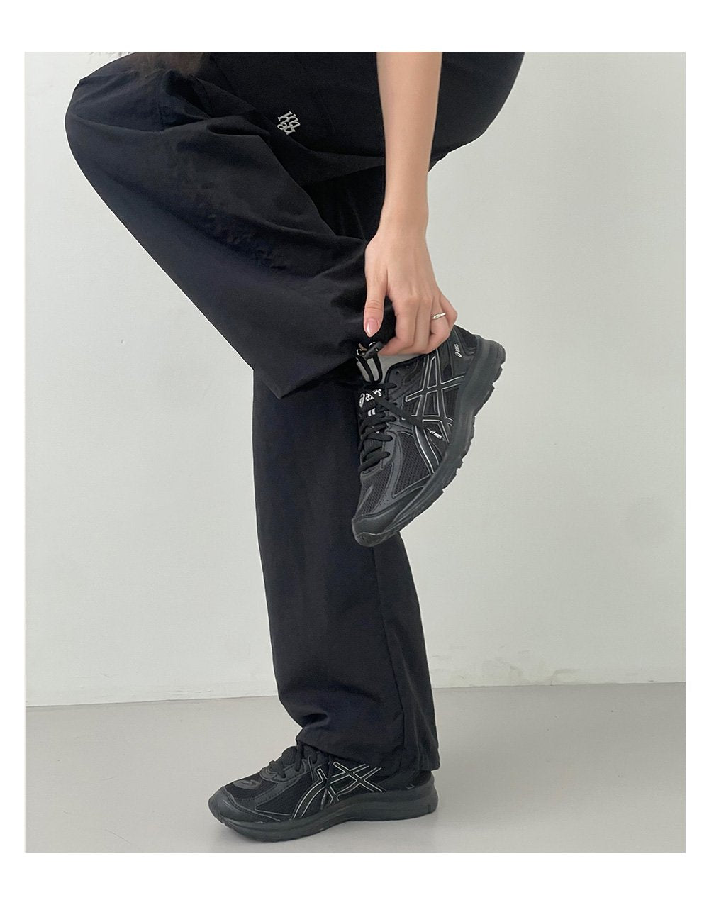 韓國 muahmuah 單口袋工裝鬆緊帶 闊腿褲  (現貨+預購)