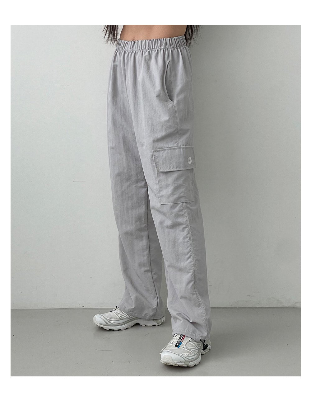 韓國 muahmuah 單口袋工裝鬆緊帶 闊腿褲  (現貨+預購)