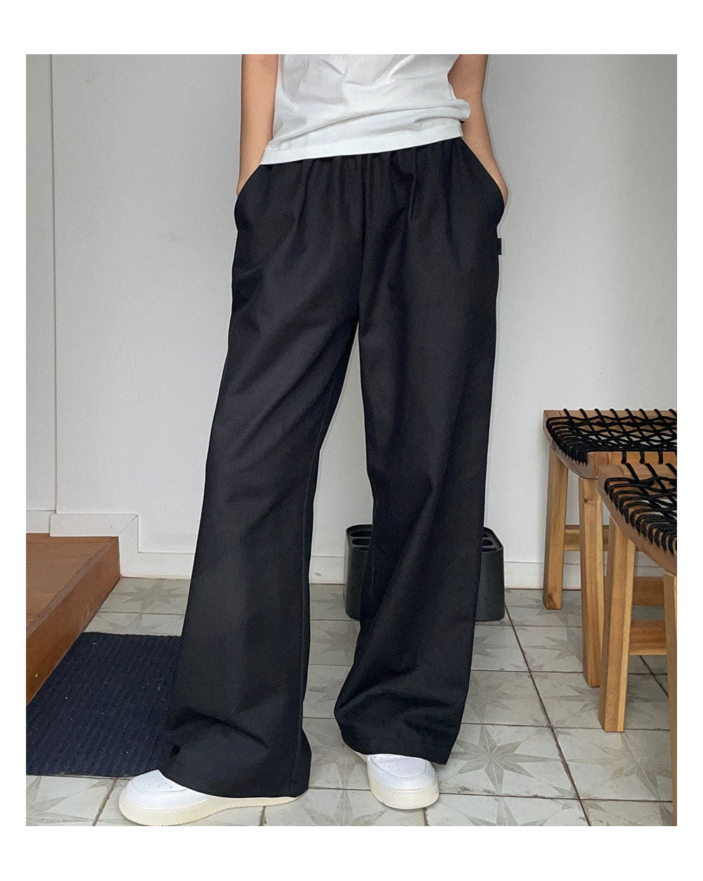 Korean muahmuah Loose Fit Elastic Band Cotton Trousers (In Stock + Pre-Order)