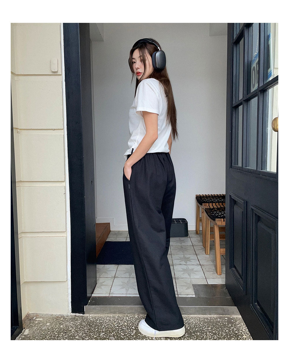 韓國 muahmuah 寬鬆版 鬆緊帶棉質長褲  (現貨+預購)