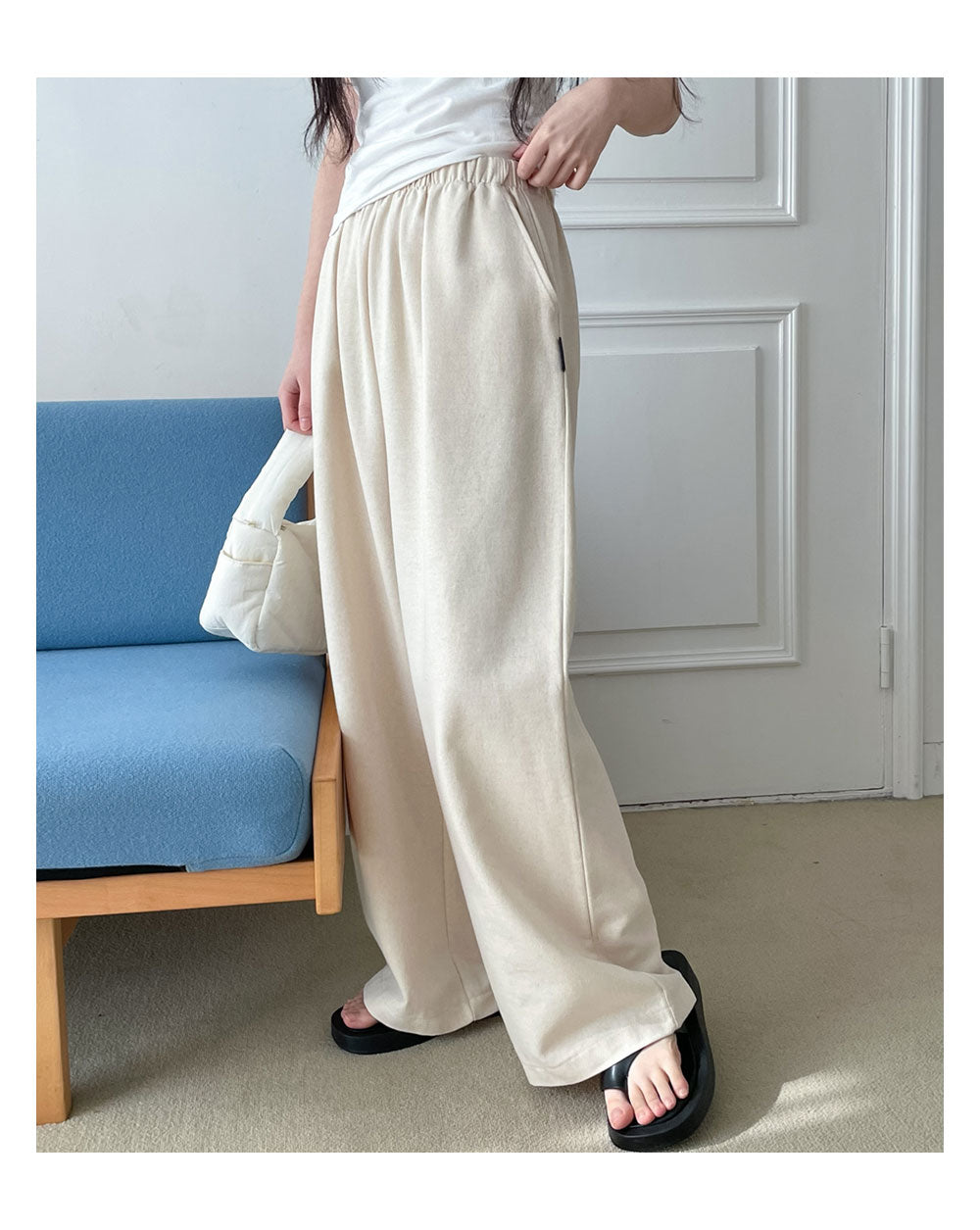 muahmuah 루즈핏 엘라스틱 코튼 팬츠